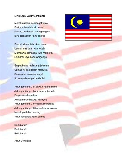malaysia jalur gemilang lyrics